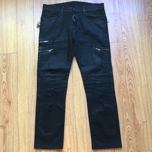 HUDSON VIC’S BLACK MOTO SKINNY JEAN