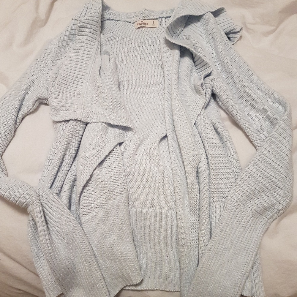 Baby Blue open sweater, so comfy!