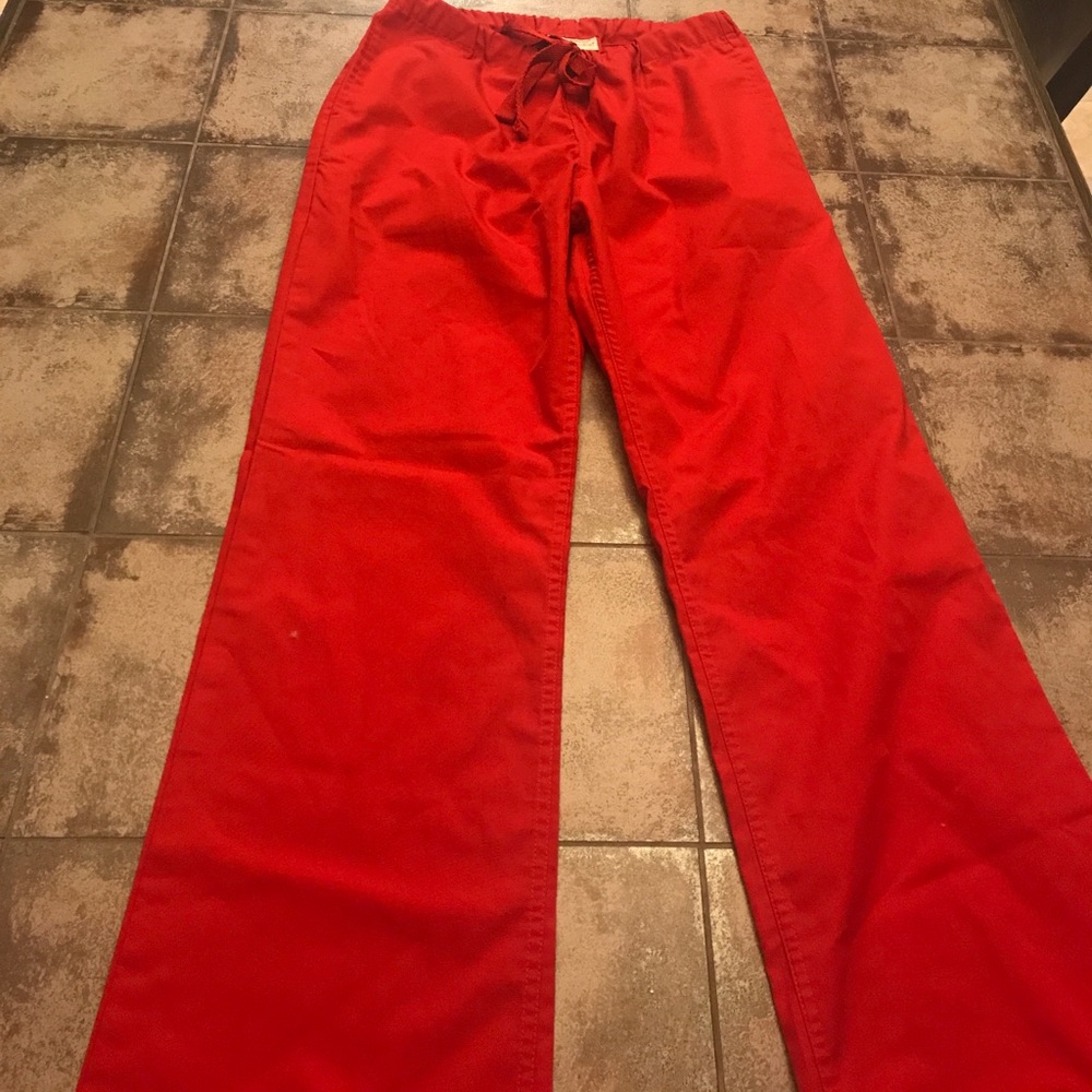 Red scrub pants