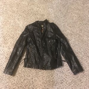 Black leather jacket