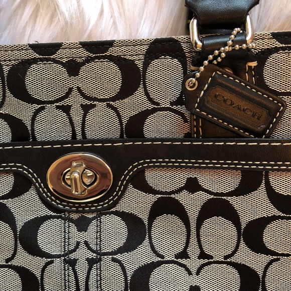 Coach Bag Black And Gray Purse - Picture 2 of 7