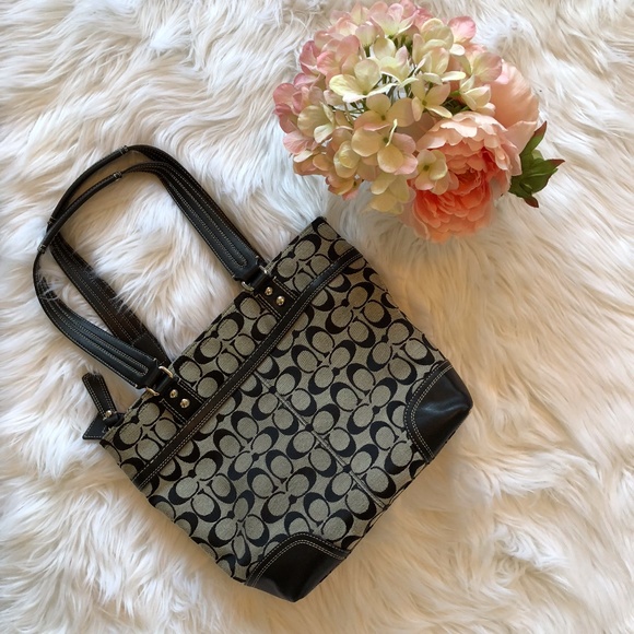 Coach Bag Black And Gray Purse - Picture 5 of 7