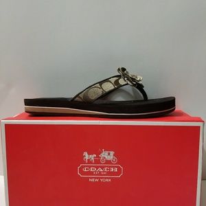 Coach Jillian Signature Jacquard Flipflops