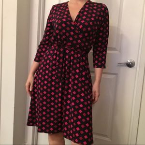 Black/pink/red diamond dress