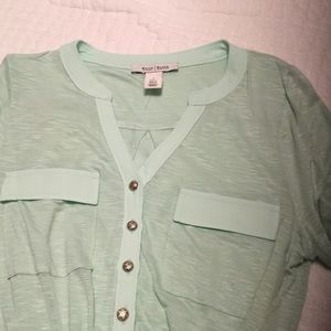 Light Green V neck blouse