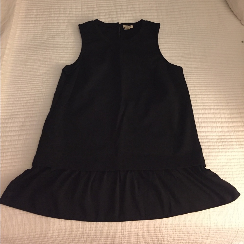 JCrew Sleeveless Black too with ruffle bottom