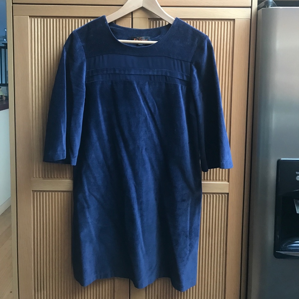 Blue velvet holiday dress