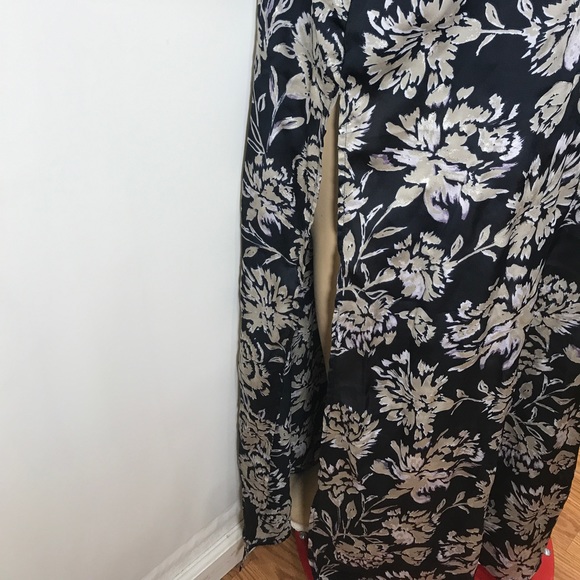 After Party by NastyGal Silk Maxi Floral Side Slit - Picture 6 of 7