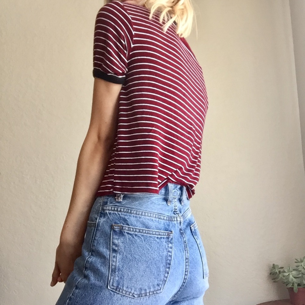 Brandy Melville Striped Jersey Knit Tee
