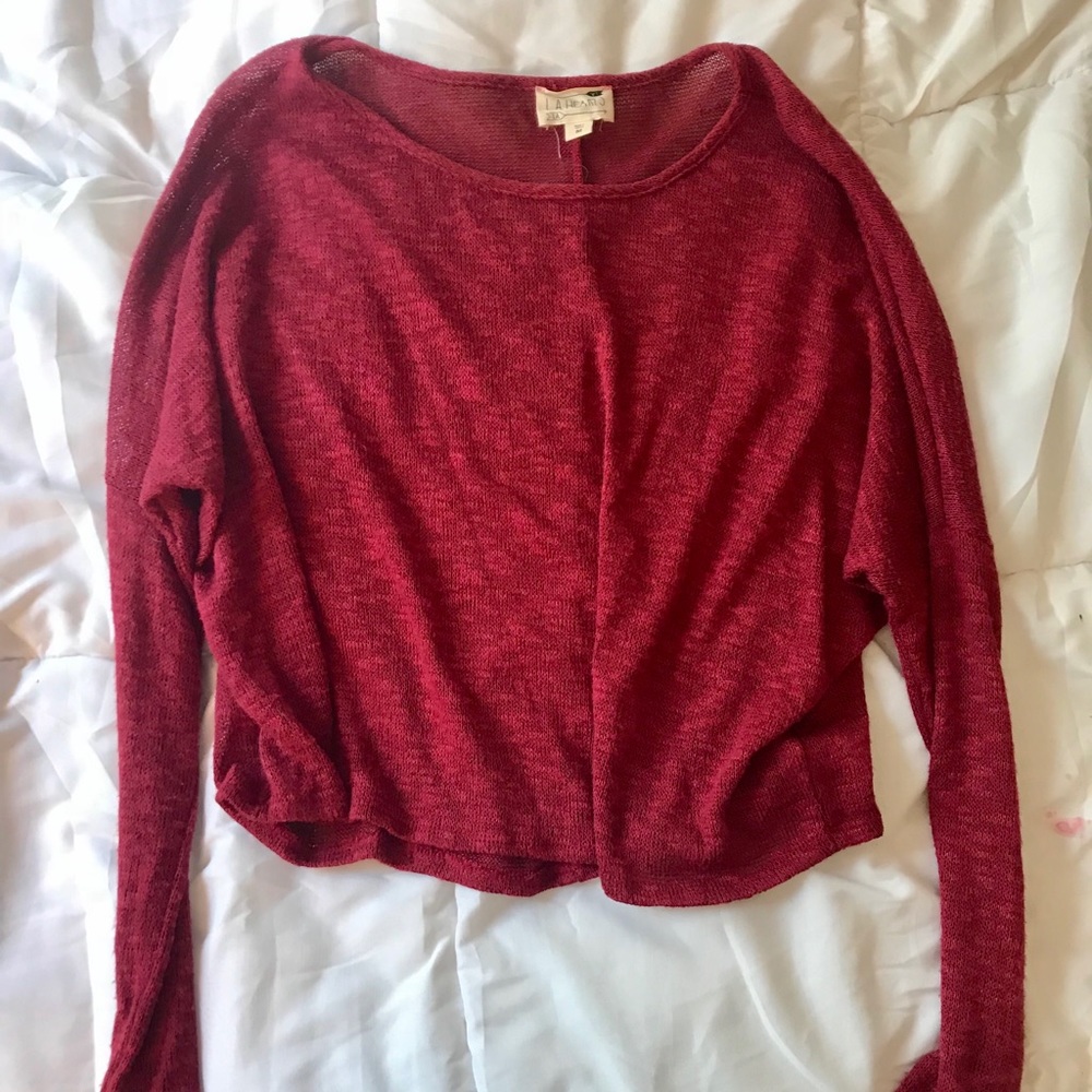 Long sleeve high low sweater