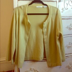 Sage  cashmere cardigan with beautiful sequins
