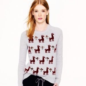JCrew jeweled llama sweater