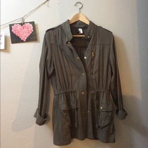 H&M Army Jacket in Olive Green