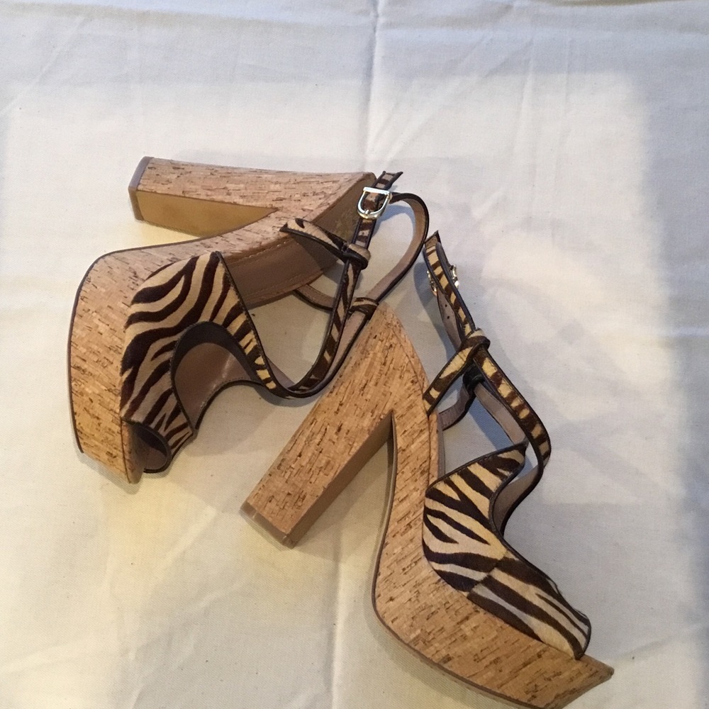 Vince Camuto DeVille Cork Pony Heels size 8 eu 38