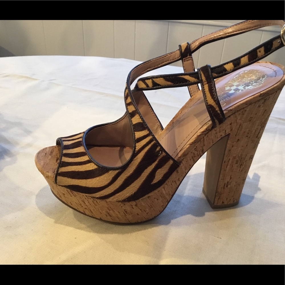 Vince Camuto DeVille Cork Pony Heels size 8 eu 38 - Picture 3 of 4