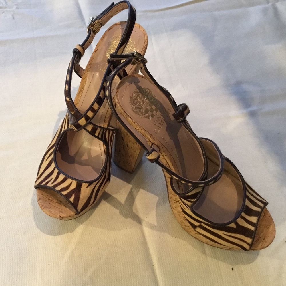 Vince Camuto DeVille Cork Pony Heels size 8 eu 38 - Picture 4 of 4