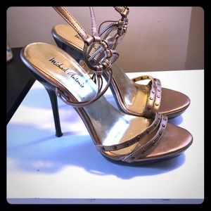 Stilettos open toes sexy shoes.