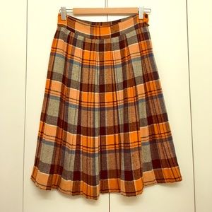 Vintage Wool Pleated Skirt