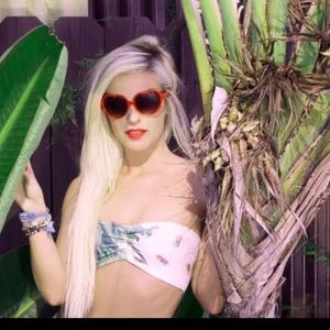 Pineapple printed lace bandeau