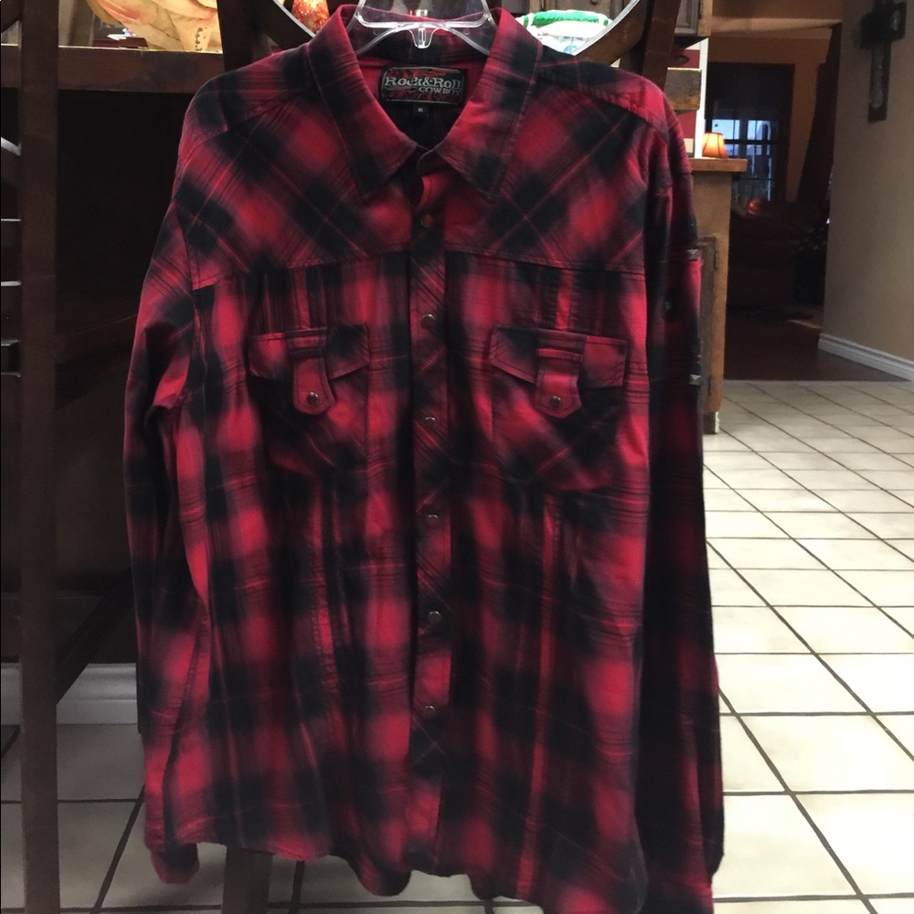 Rock and Roll cowboy pearl snap shirt