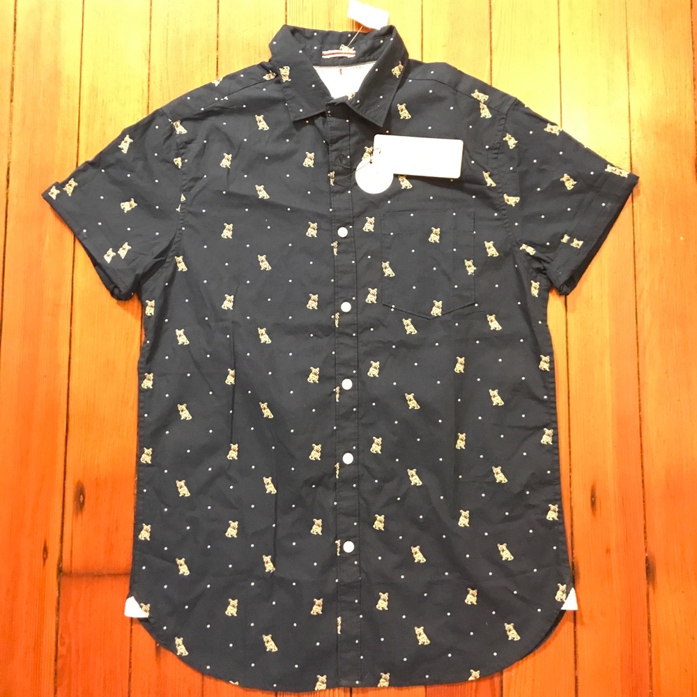New with tags. Button down with dog print