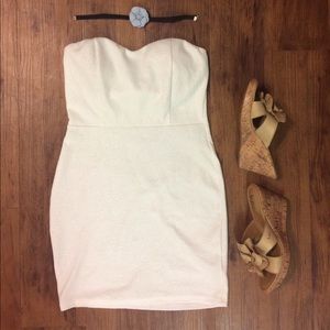 Charlotte Russe White Strapless Paisley Dress