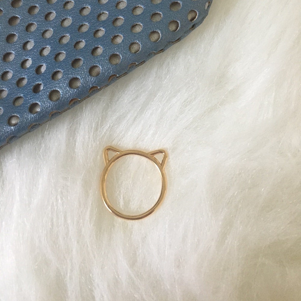 Cat Ears Gold Plated Fashion Ring