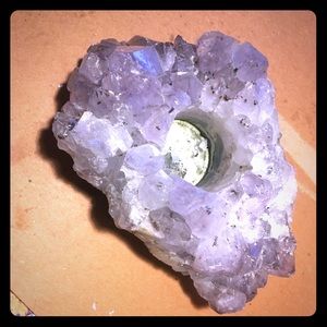 Amethyst candle holder
