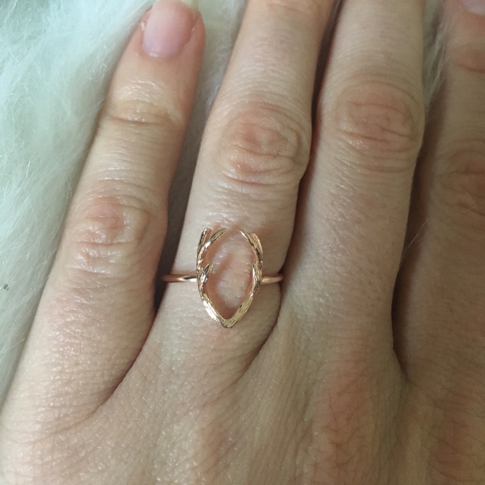 Deer Antler Rose Gold Plated Ring