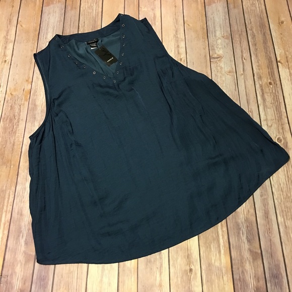 NWT Teal Grommet Tank Top - Picture 2 of 6