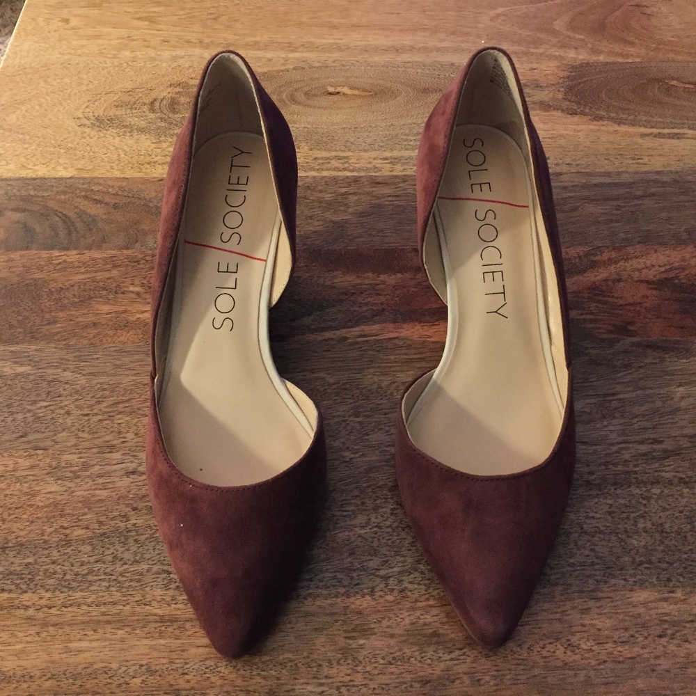 Sole Society Jillian D'Orsay Burgundy Wedges