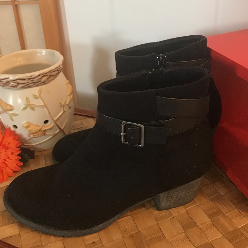 Black Suede Ankle Booties