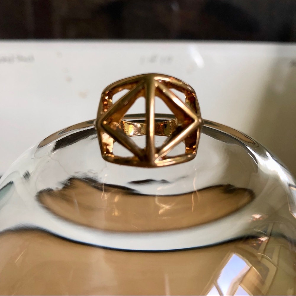 gold tone cage ring sz6