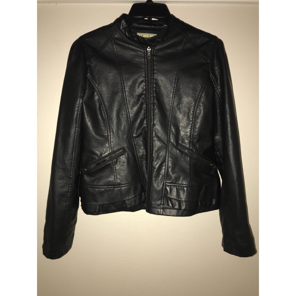 Maralyn & Me Faux Leather Jacket - Black