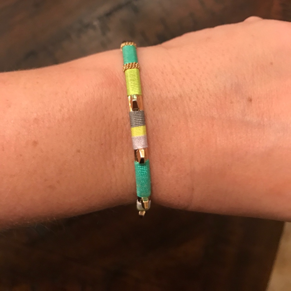 Stella & Dot Green color block cuff bracelet.