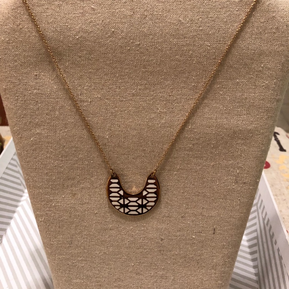 Breezeblock enamel pendant necklace