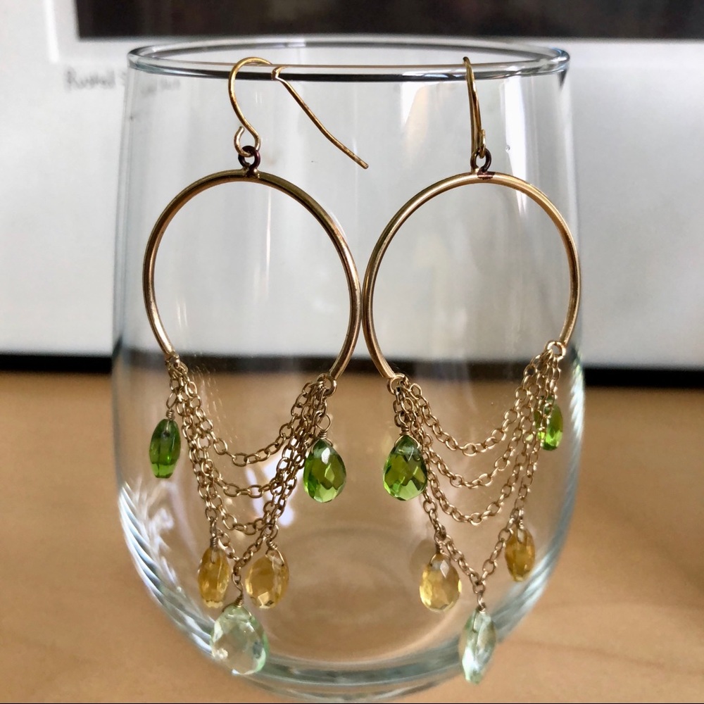 Gold tone chandelier earrings