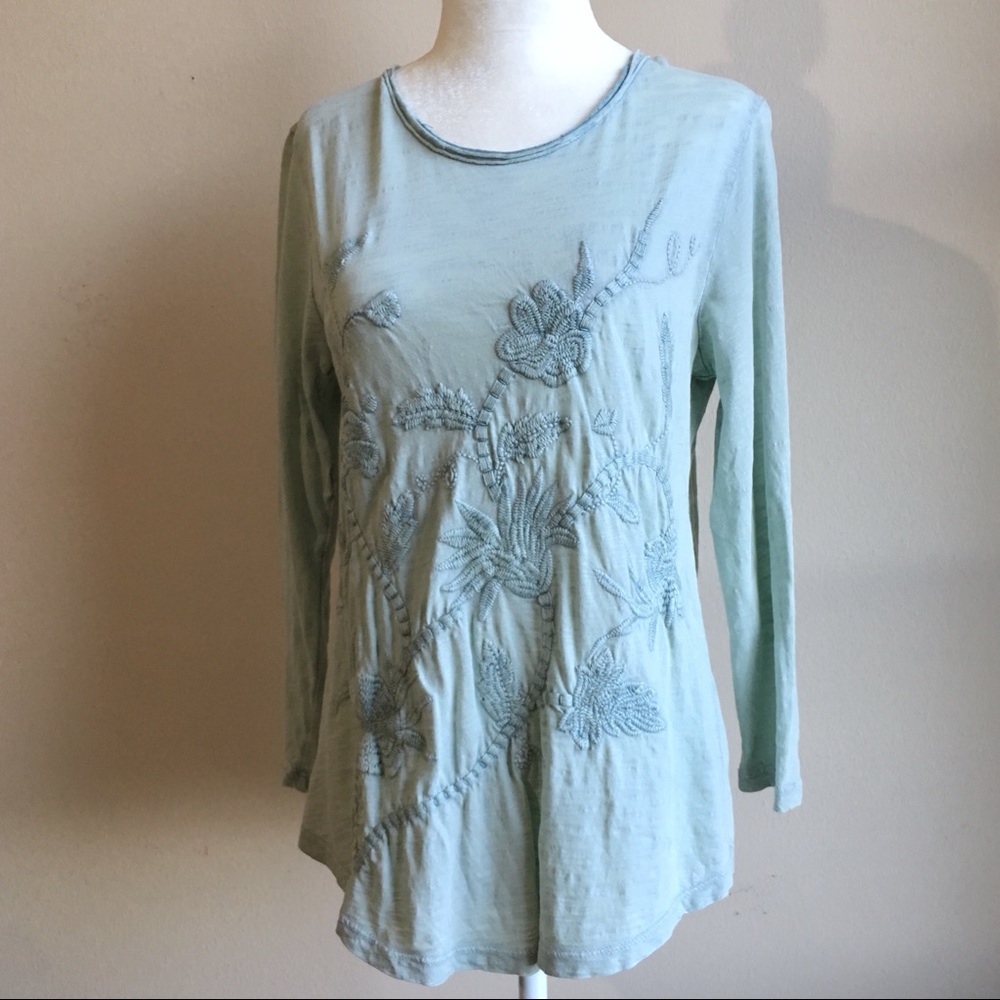 {LUCKY BRAND} Floral Embroidered Top