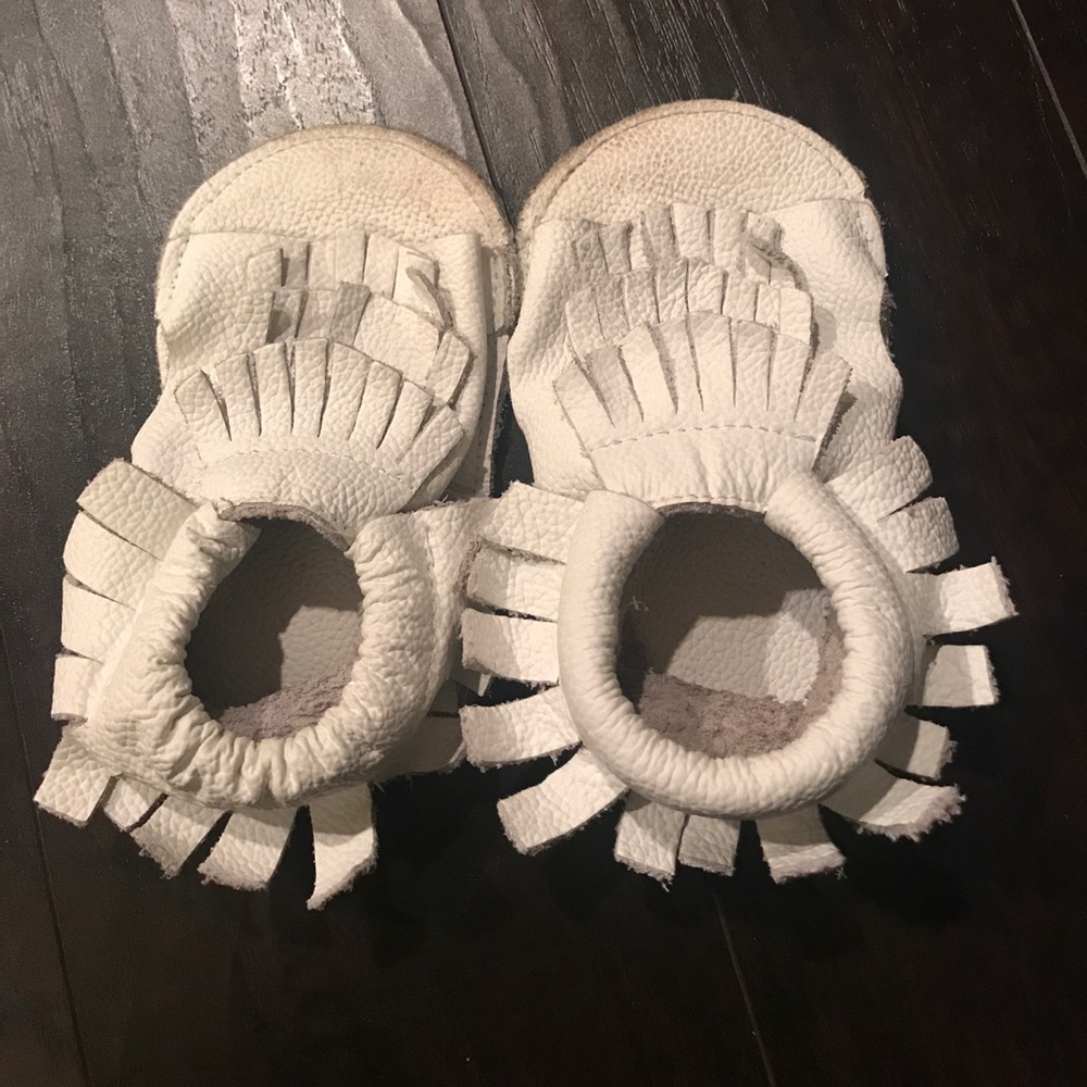 Baby white moccasin sandals