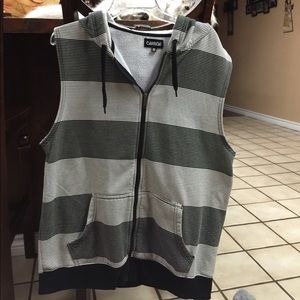 Black and white pin striped vest