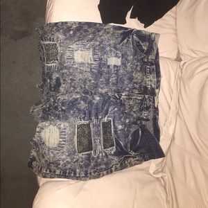 Blue cult denim jean shorts