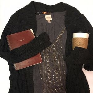 Belldini Long Grey Knit Cardigan