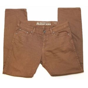 Premium Denim Slim Brown Jeans Size 34 X 34
