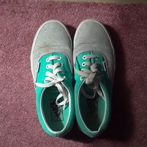 Teal and gray vans