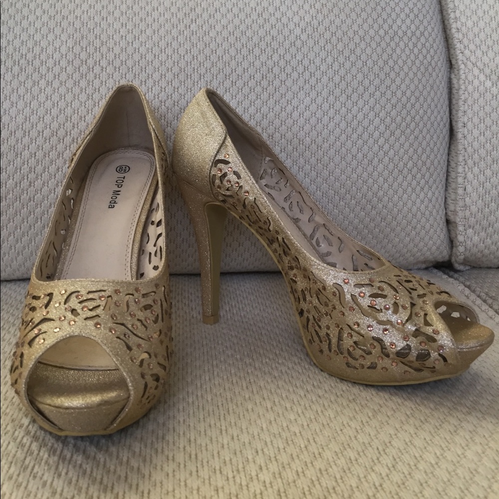 Gold Sparkly Heels