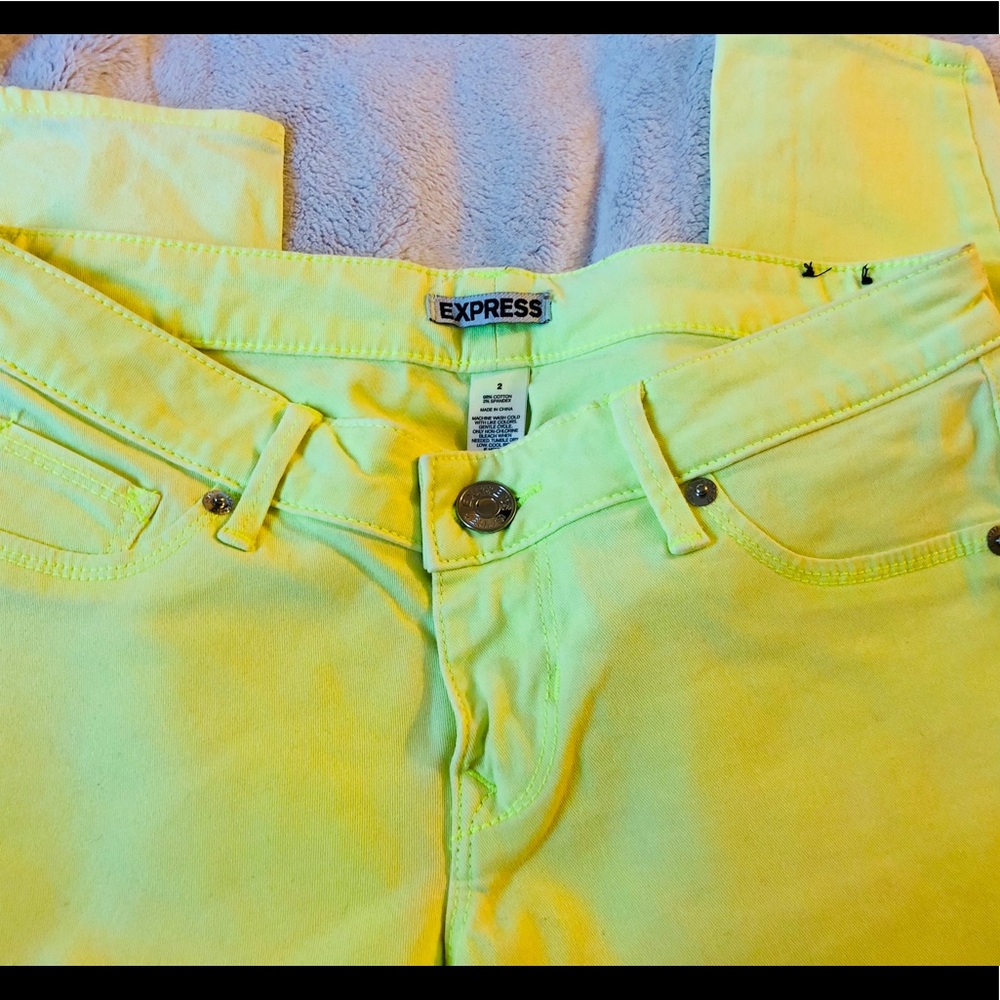Express Neon Yellow Jeggings Sz.2