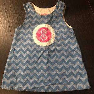 Custom “E” dress. Size 6m