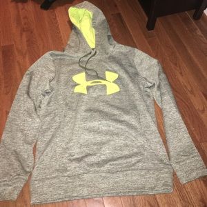 Under Armour grey/neon green hoodie