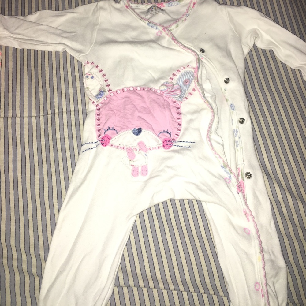 Babaluno White one-piece with Bunny design