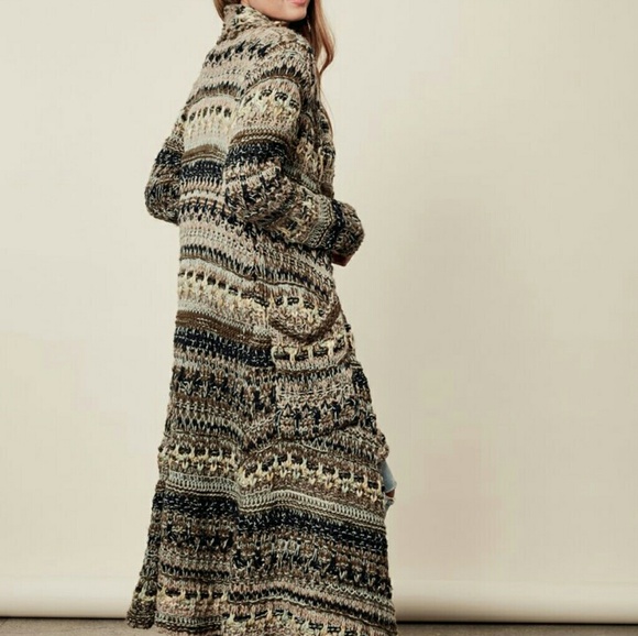 Love Stitch Olive- Multi color duster sweater - Picture 2 of 4